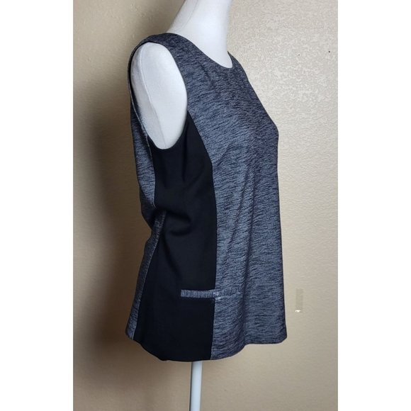 Theory Black Gray Sleeveless Pockets Tank Top Size Small - Picture 3 of 8